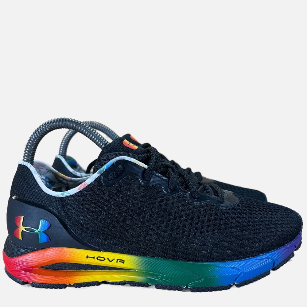 NEW Under Armour HOVR Sonic 4 Pride Womens Size 7.5 Running Shoes Sneakers Black - Picture 1 of 11